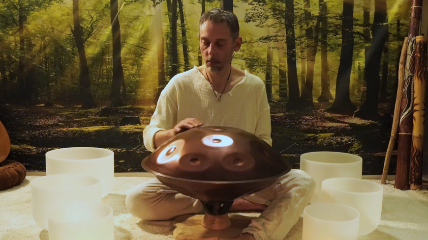 Innerlijke rust, handpan, klankreis, soundbath, klankschalen, Mark Rutten, handpan muziek.