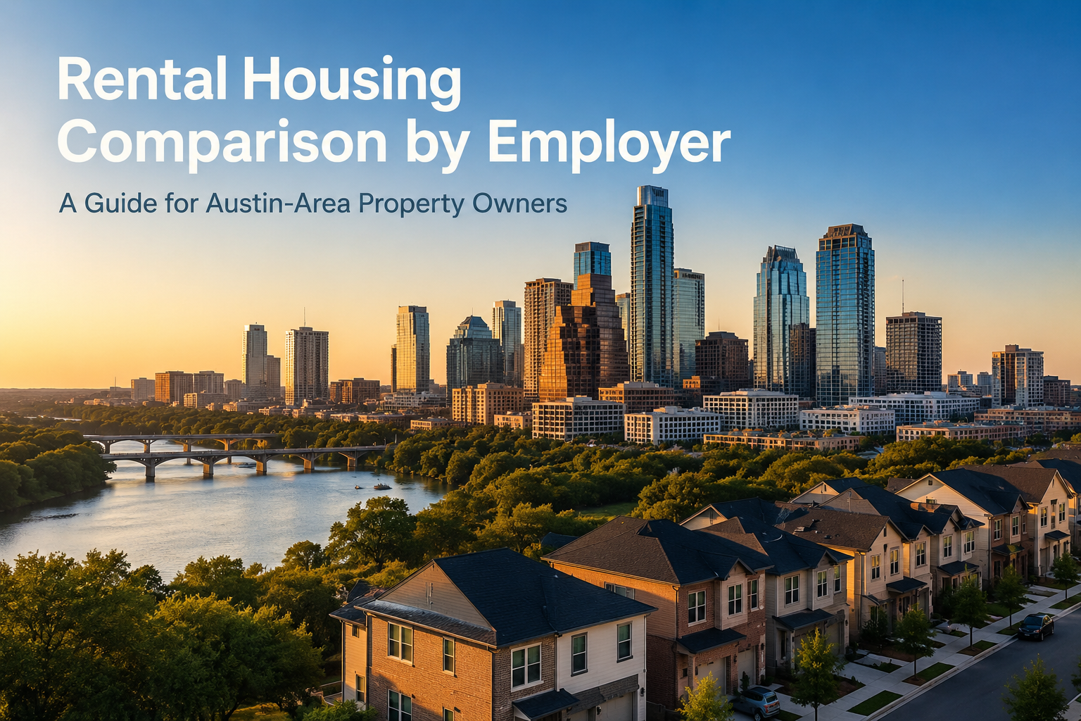 Rental housing comparison by employer in Austin, Texas, showing residential neighborhoods