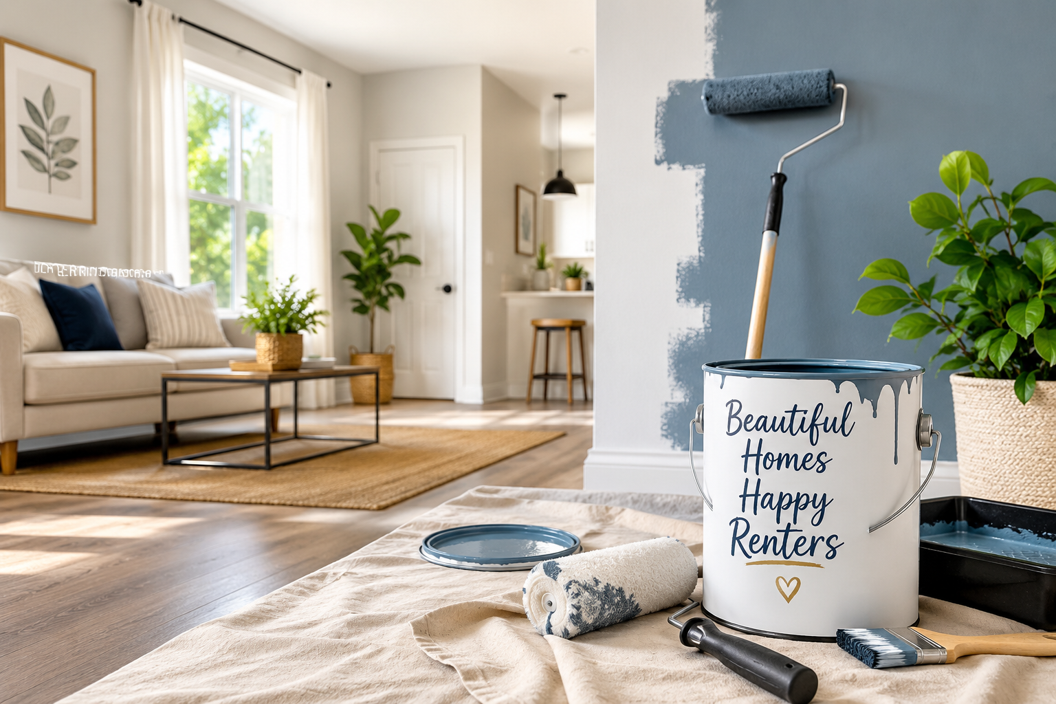 Austin rental property interior with fresh paint