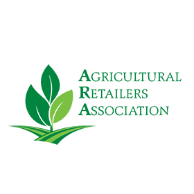 Agricultural Retailers Association logo: Green leaves and grass. Text