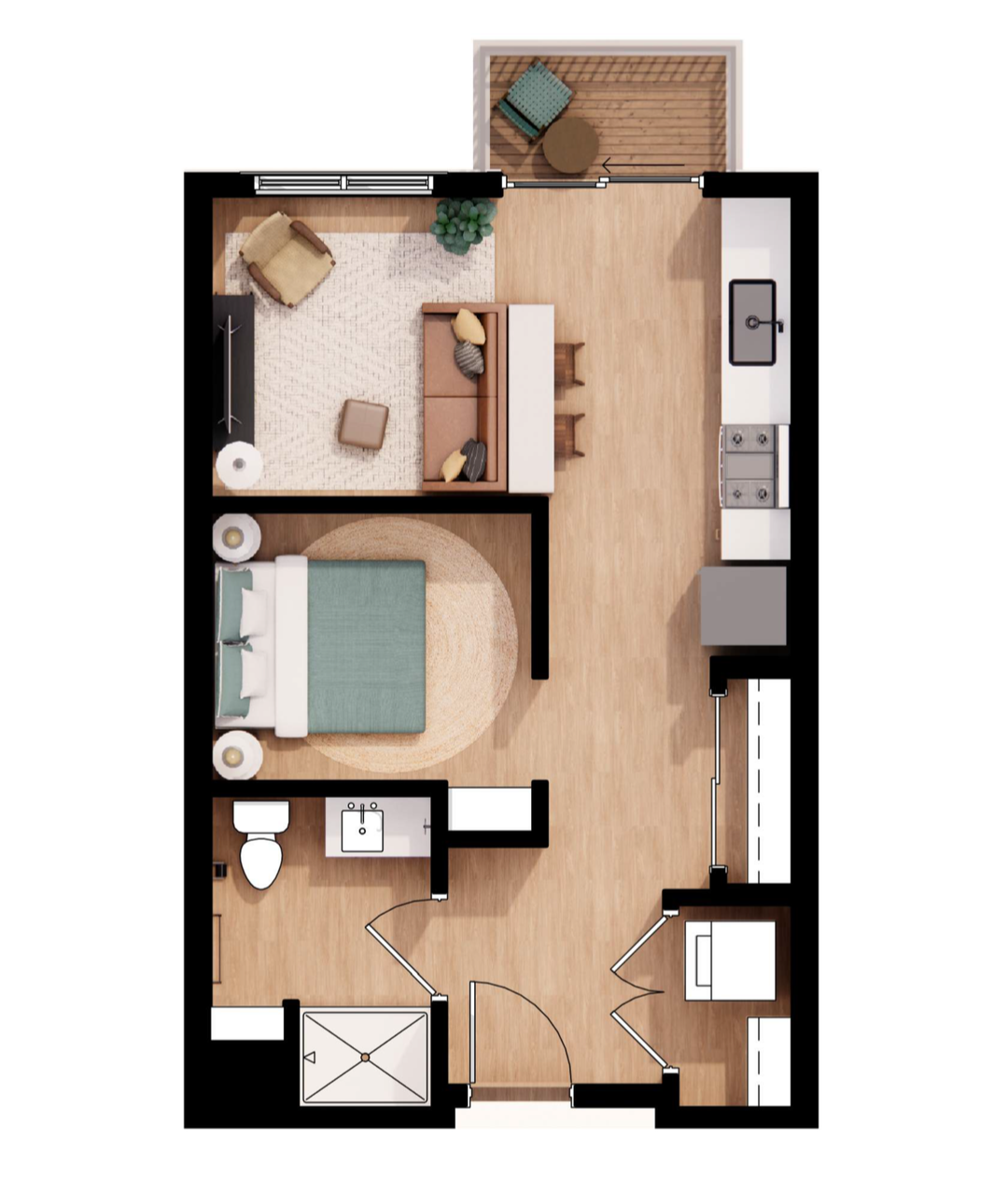 S1 Floor Plan | Tailor's Way Apartments