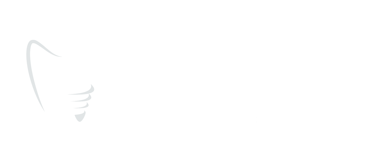 Logo blanc pour « Boutique dentaire » avec une icône de dent stylisée sur le côté gauche du texte.