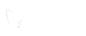 Logo blanc pour « Boutique dentaire » avec une icône de dent stylisée sur le côté gauche du texte.