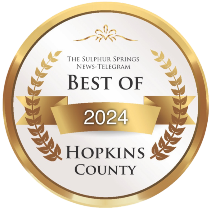 Gold-and-white “Best of 2024” award seal for The Sulphur Springs News-Telegram, Hopkins County