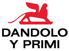 Logotipo de león alado rojo sobre el texto negro “DANDOLO Y PRIMI”