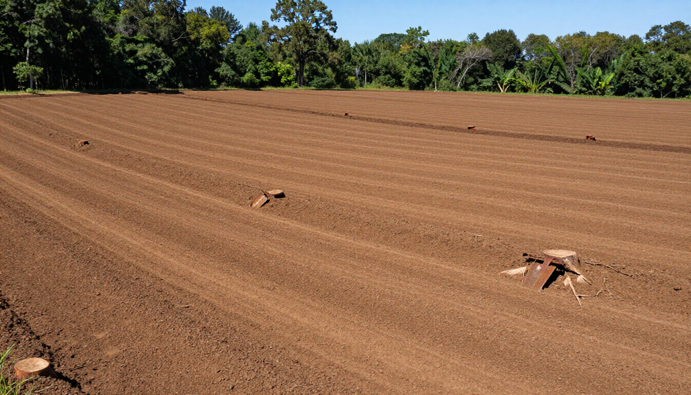 Cleared and graded land
