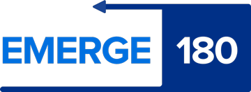 EMERGE 180 blue logo with a loop arrow.