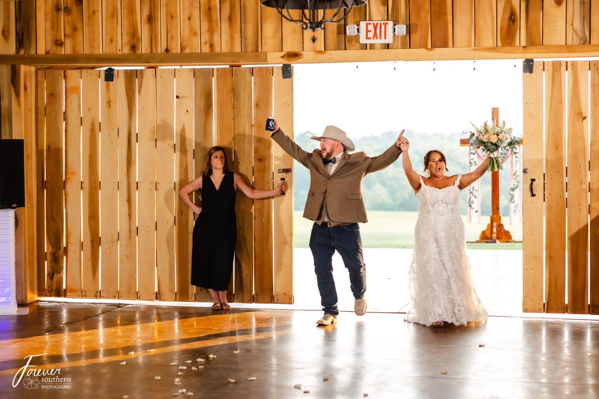 Barn interior set for a reception