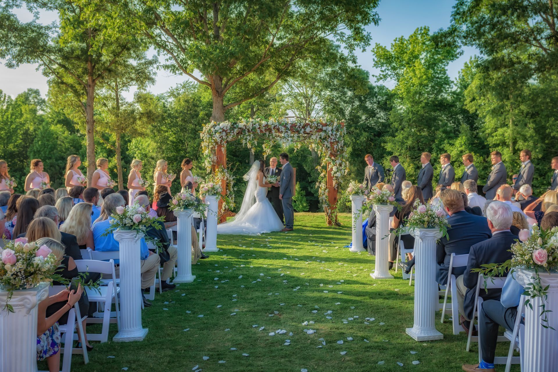 Ceremony seating on the lawn