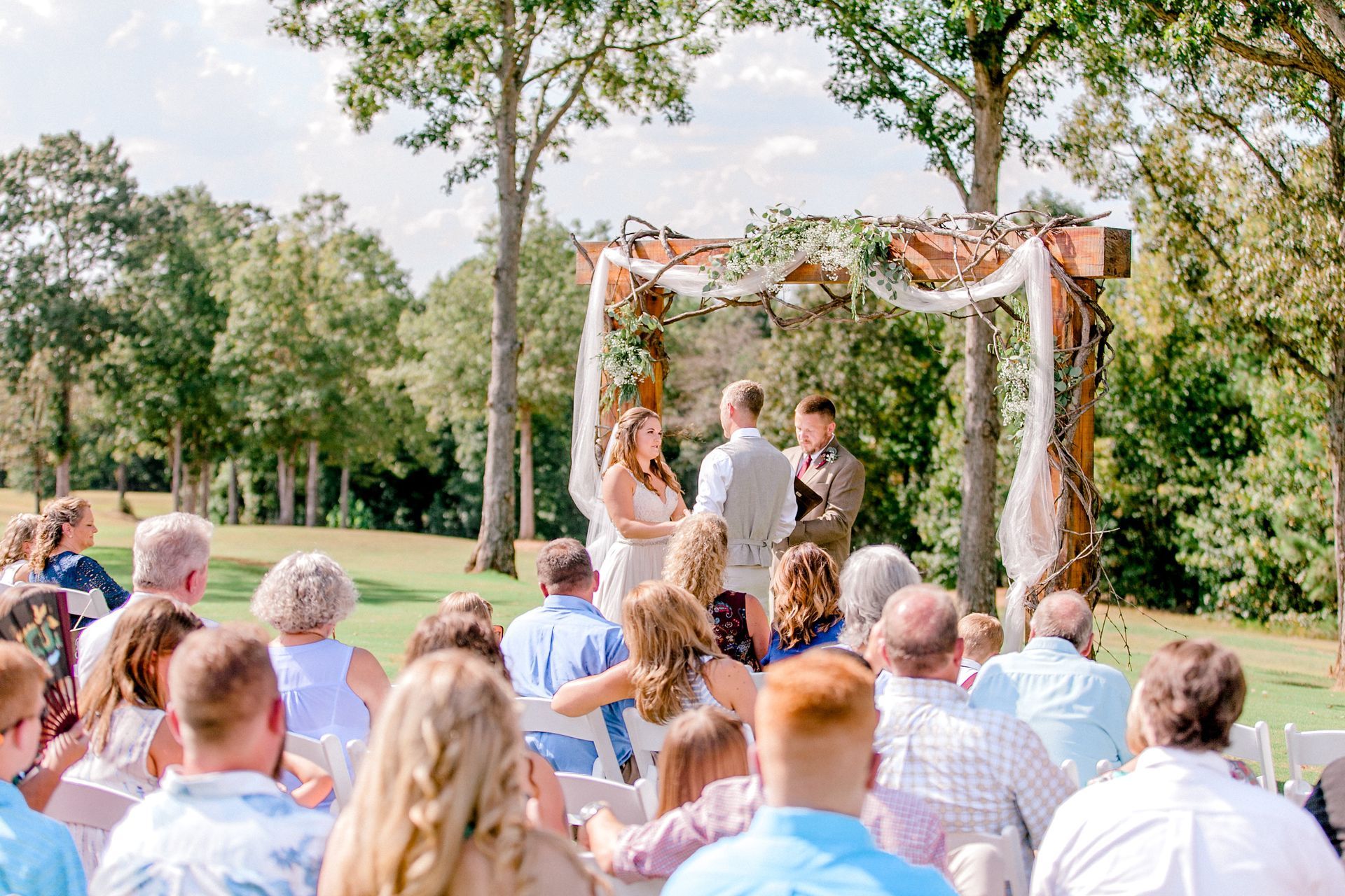 Reception tables with florals