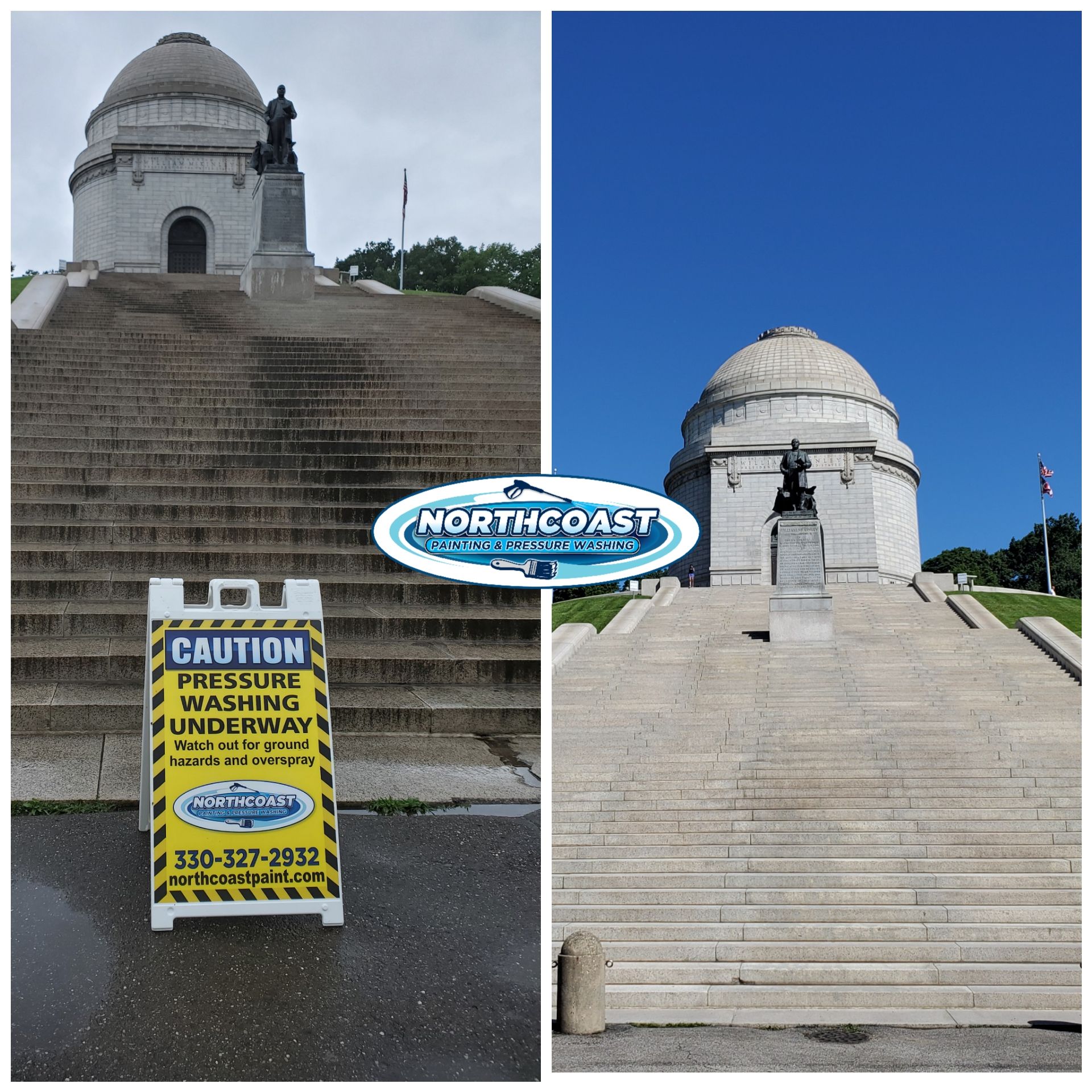 Commercial concrete cleaning results