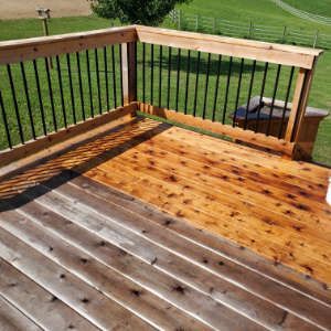 Professional deck cleaning results