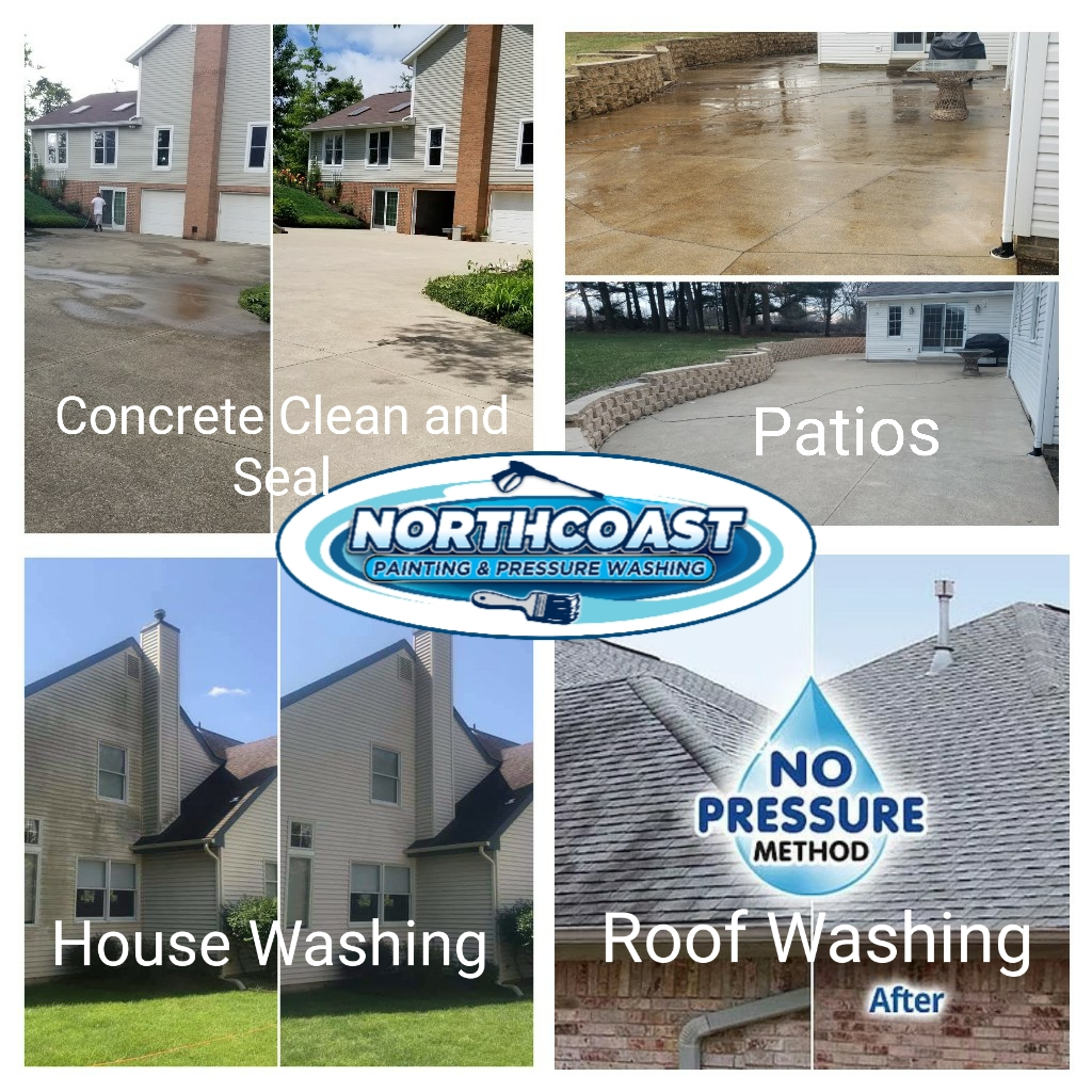 Professional pressure washing services by NORTHCOAST Painting and Pressure Washing — house washing, roof washing, concrete cleaning, and patio cleaning in Northeast Ohio