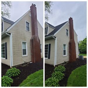 Before and after house washing
