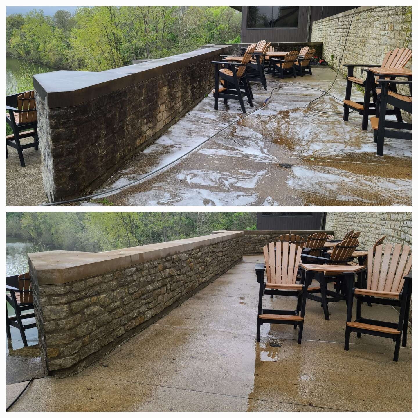 Before and After Pressure Washing