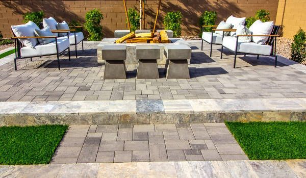 Clean patio after pressure washing