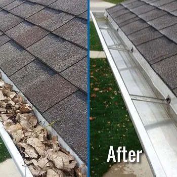 Professional gutter cleaning results