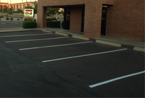 Parking lot line striping by NORTHCOAST in Northeast Ohio