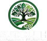 Logo for Sudduth Landscaping & Tree Removal featuring a green tree illustration inside a circle above the company name.