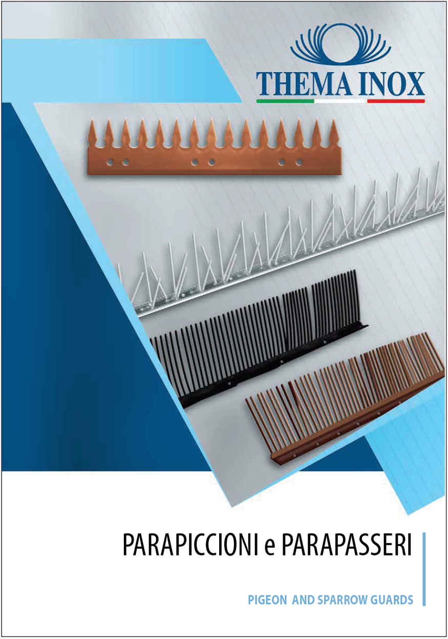 La brochure per parapiccioni e parapasseri di thema inox