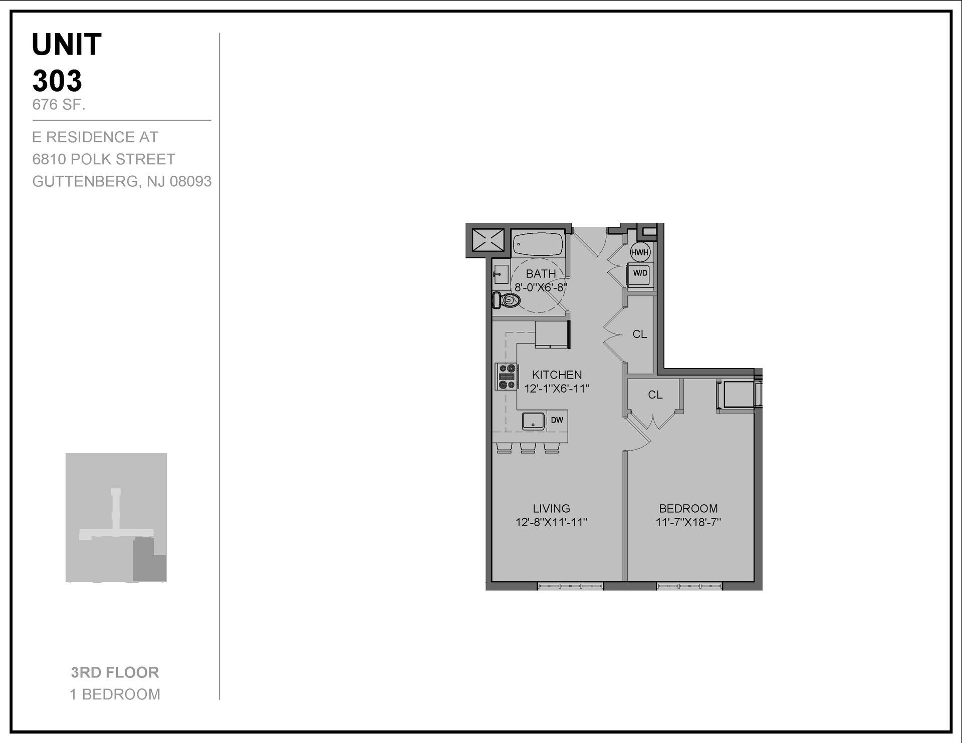 E Residences at 6810 Polk St. Apt 304 Floor Plan