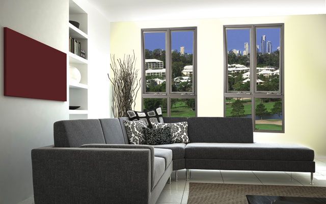 A Living Room With a Couch and Two Windows — Morwell, VIC — Gippsland Windows