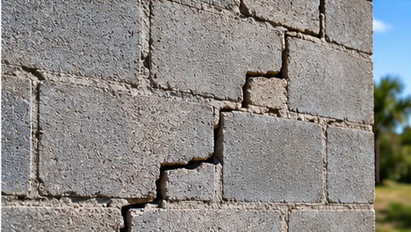 Illustration of stair-step cracking in concrete block masonry