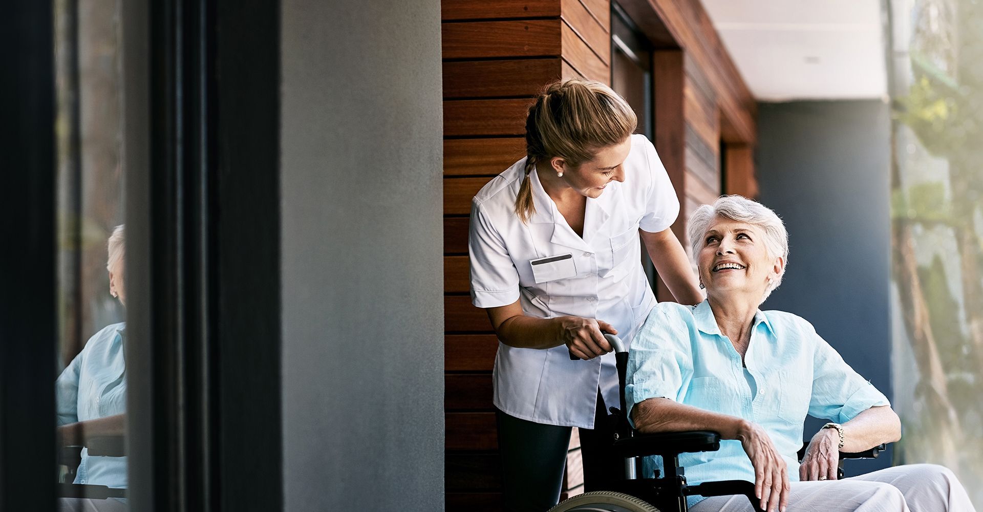 Happy caregiver