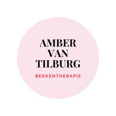 Logo voor Amber van Tilburg, met “Bekkentherapie” in roze op een lichtroze cirkel.