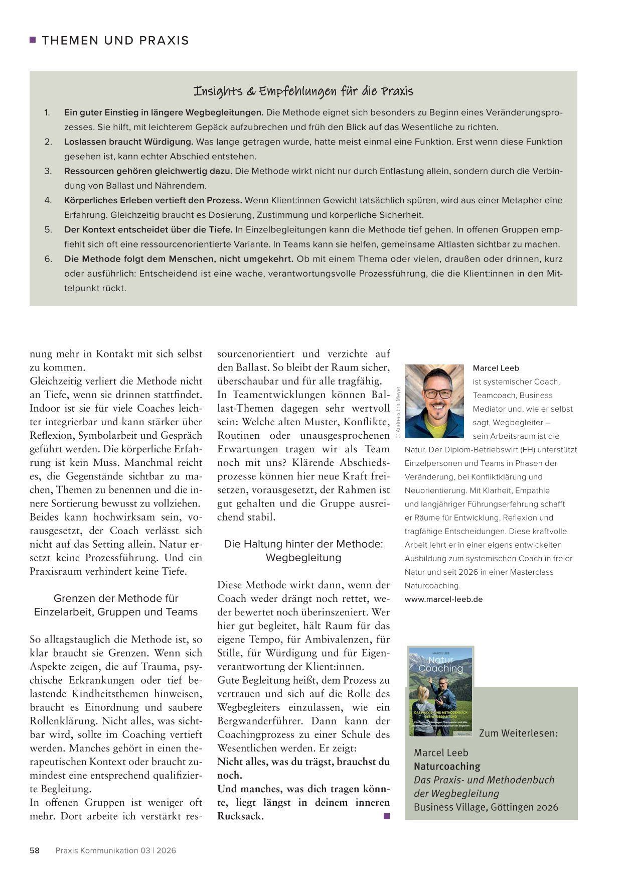 Artikel von Marcel Leeb in Praxis Kommunikation 3/2026