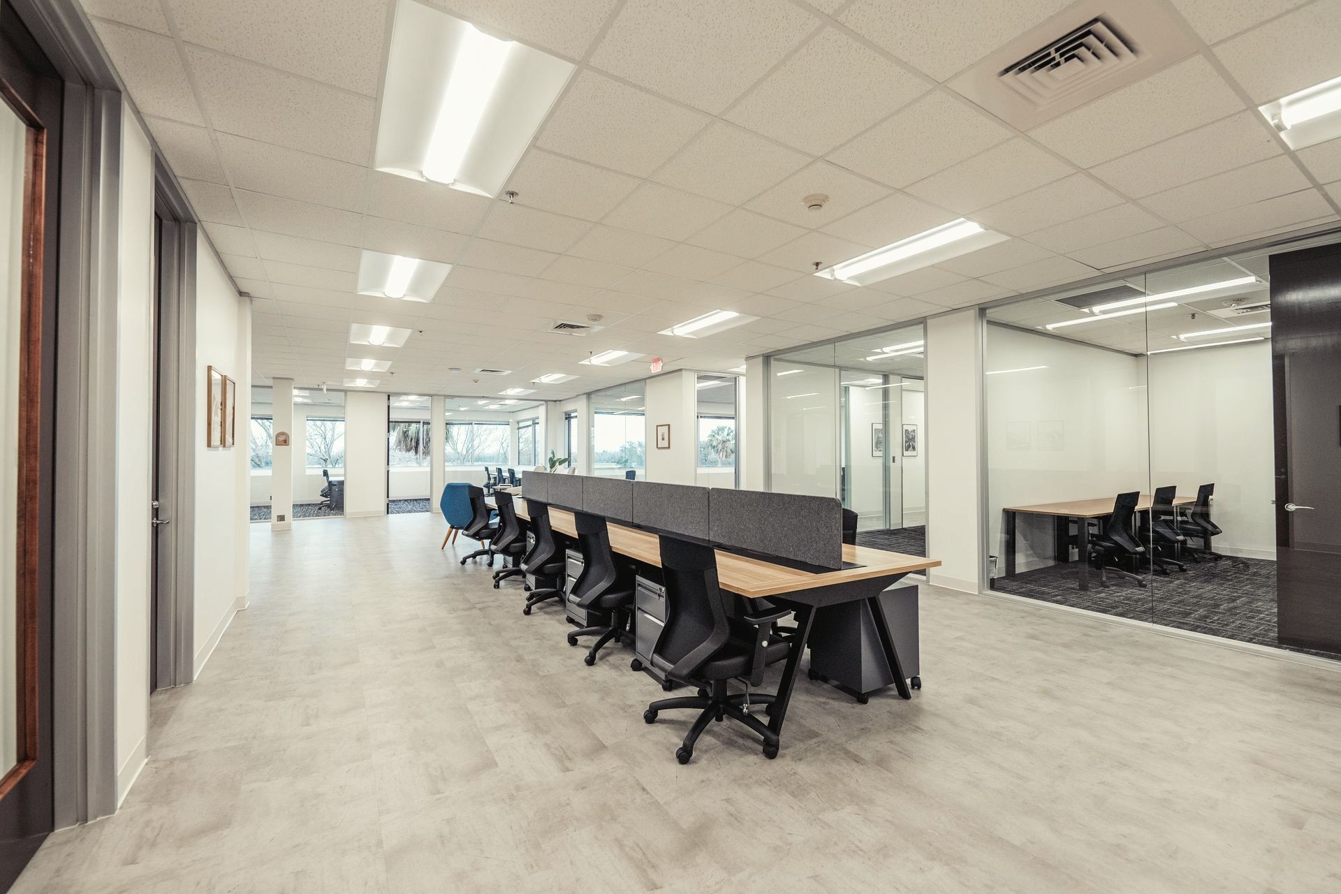 large open work area