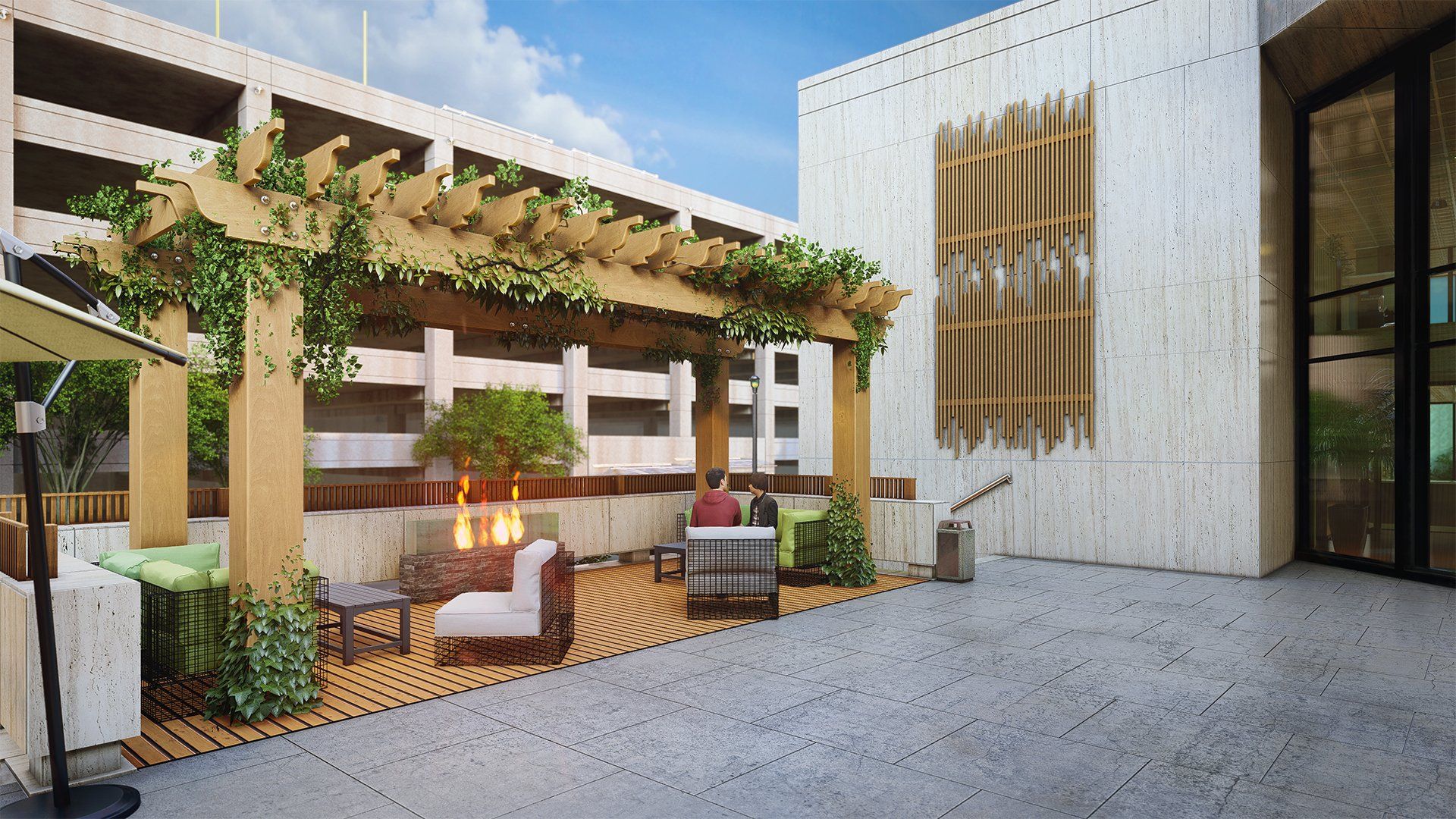 The Cannon Galveston exterior lounge area