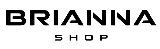 Logotipo de BRIANNA SHOP con texto negro sobre fondo blanco