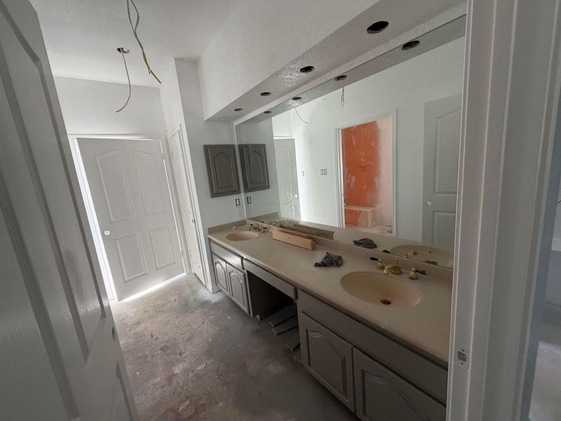 Bathroom remodel during demolition