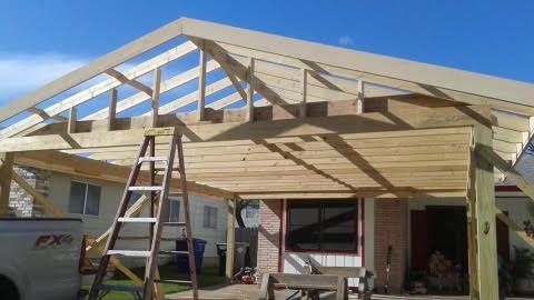 Patio cover framing in San Antonio