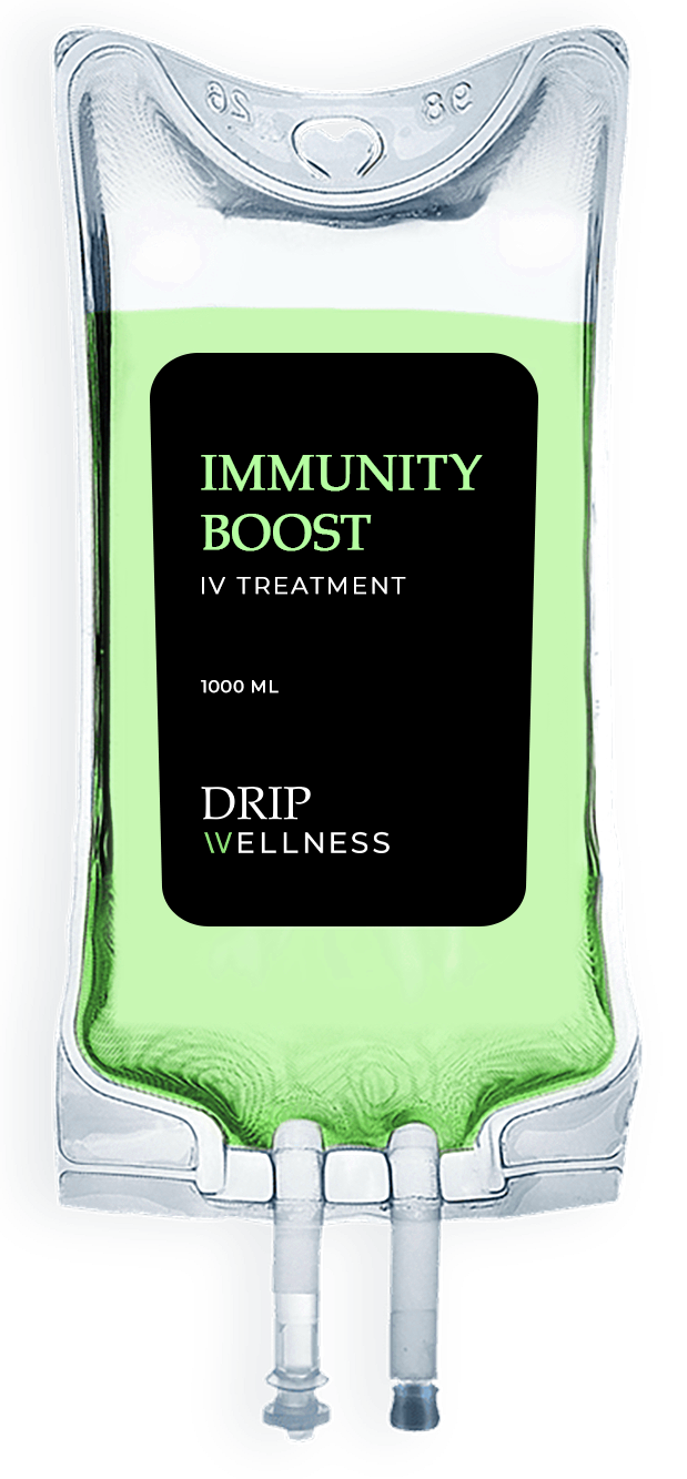 IV drip bag labeled