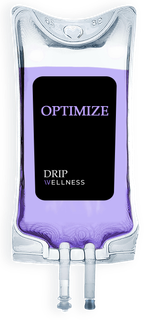 IV bag with lavender fluid; label says 