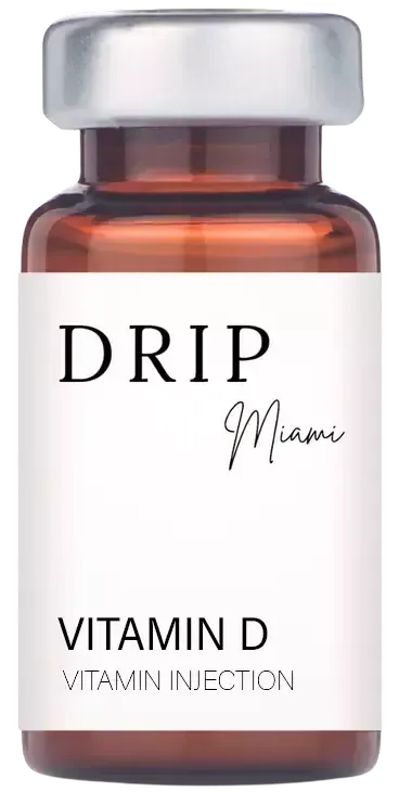 Bottle of Vitamin D injection, labeled