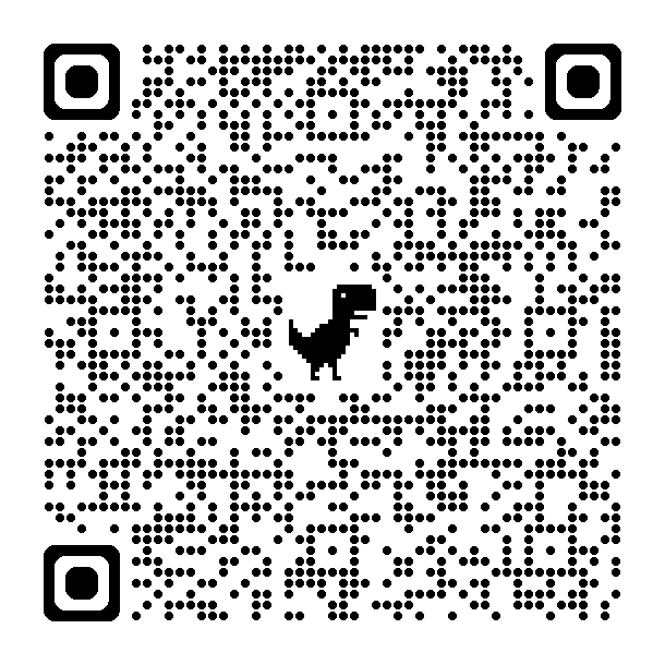 A qr code with a dinosaur on it