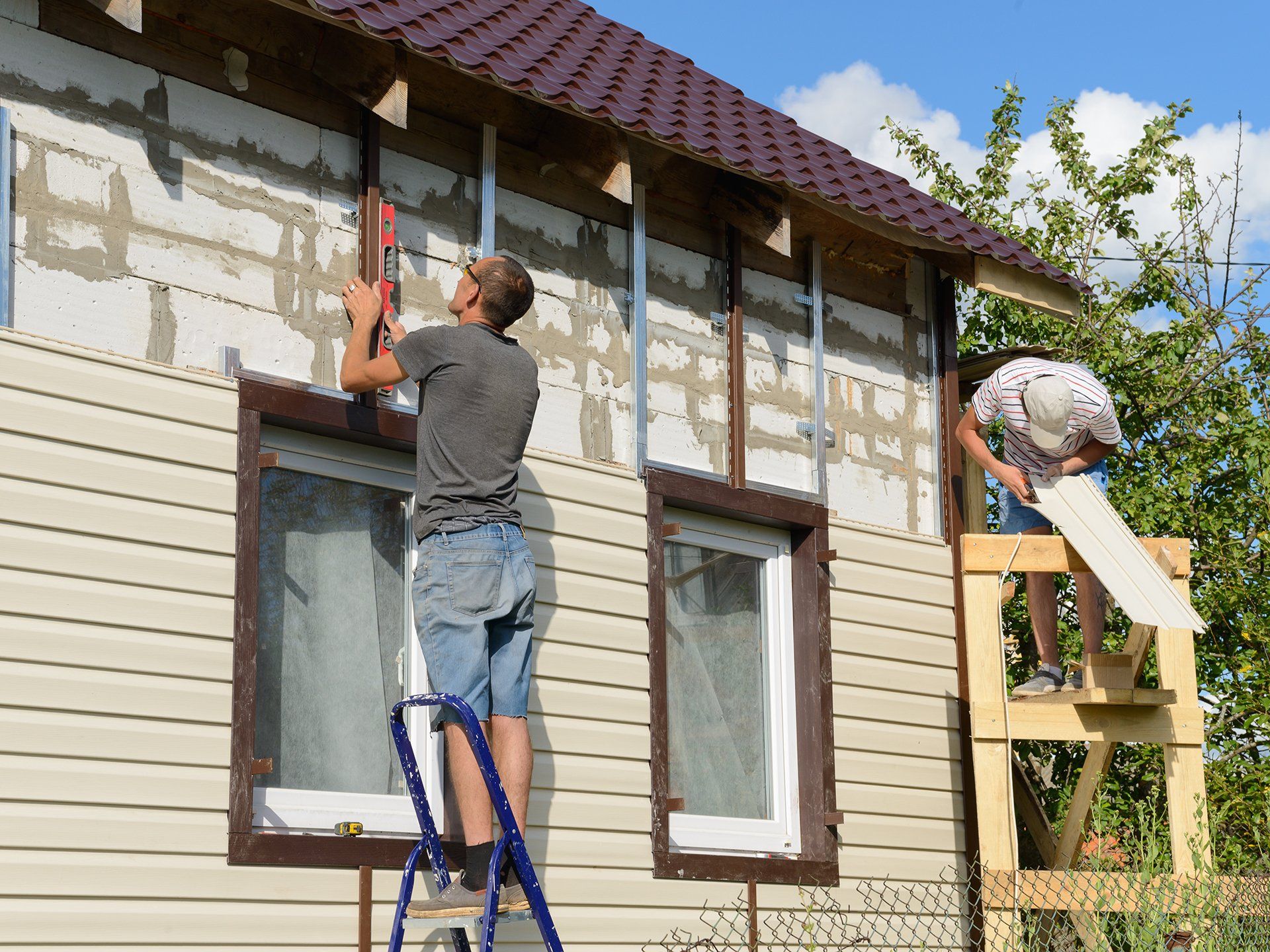 Workers Polishing Apartment Building - Stanardsville, VA - Nathaniel Greene Construction Co