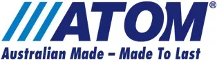 The logo for atom australian made made to last
