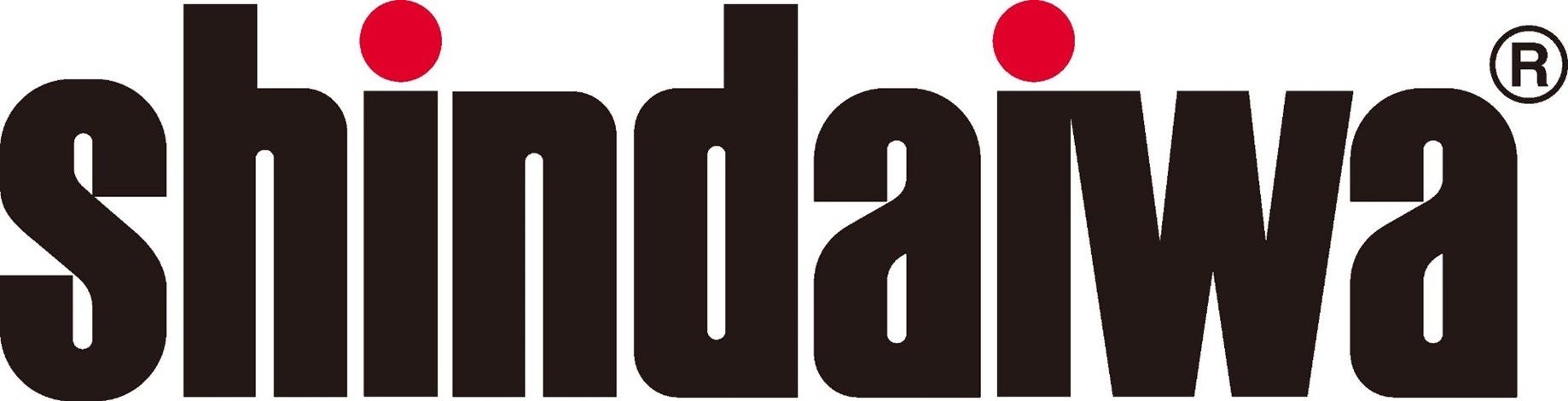 The logo for shindaiwa is black and red with a red circle in the middle.