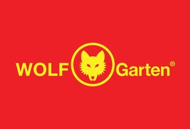 The wolfgarten logo is yellow on a red background.