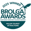 Brolga Awards logo: Teal text, silhouette of a bird, reads