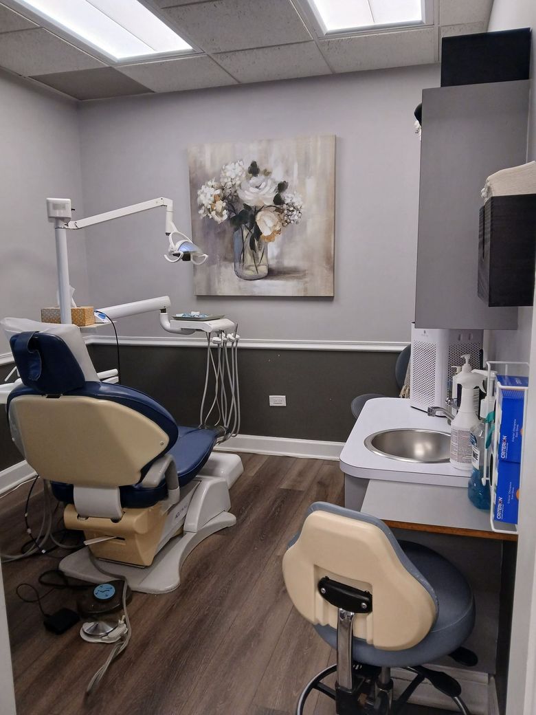 A patient being seen for urgent dental pain