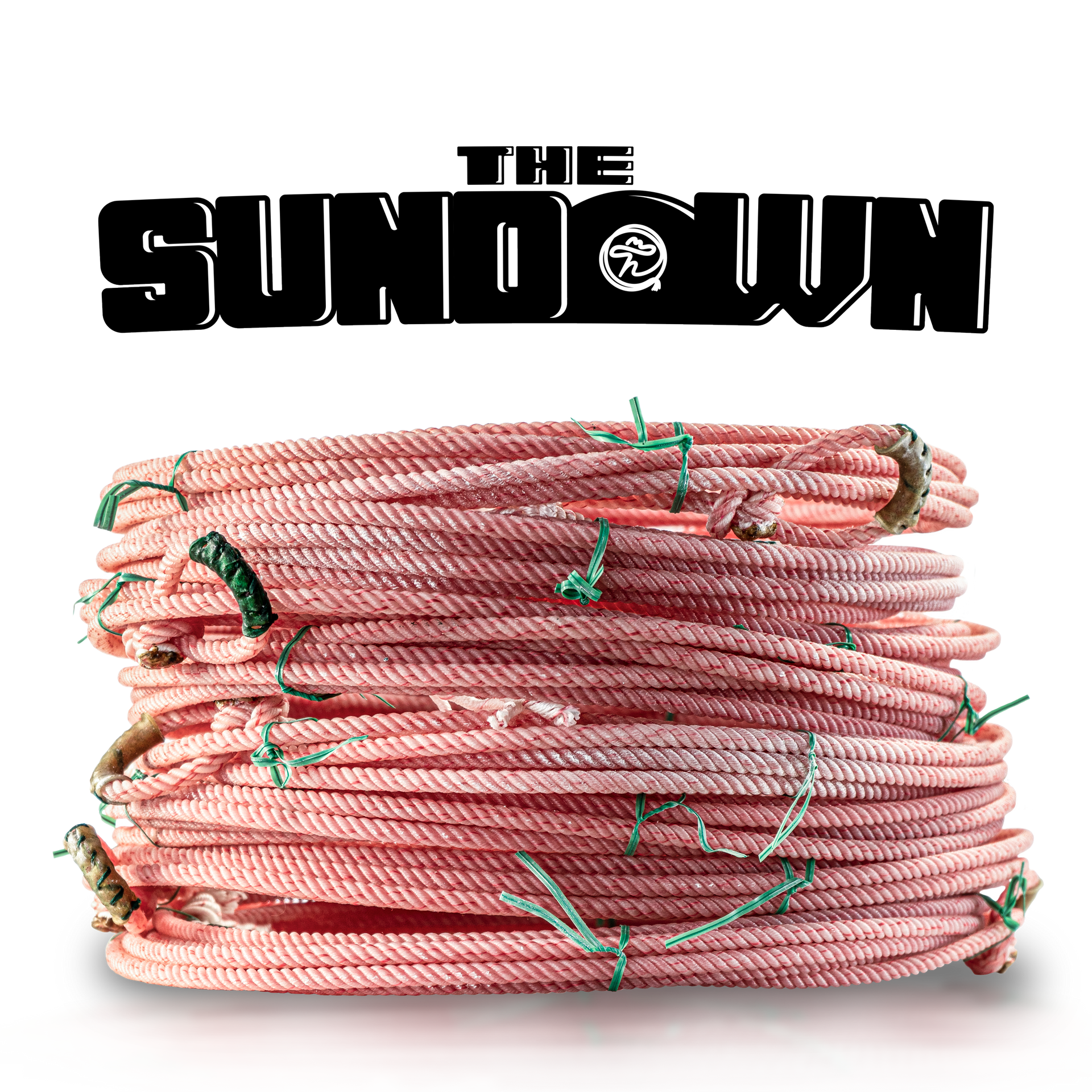 A bundle of pink rope with The Sundown above