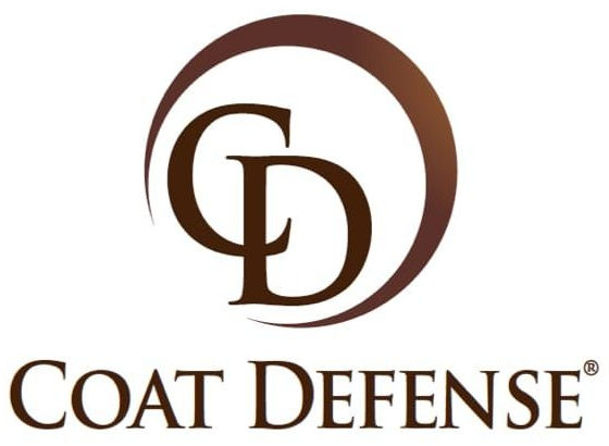 Logo for Coat Defense: brown initials
