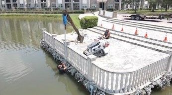 Professional installation of a helical pile and Helical Pier in Daytona Beach, FL.