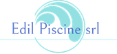 Logo di Edil Piscine srl con un motivo circolare a onde blu e turchesi