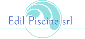 Logo di Edil Piscine srl con un motivo circolare a onde blu e turchesi